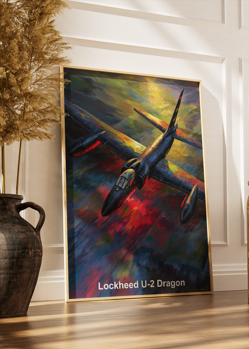 Lockheed U-2 Dragon Lady Poster & Canvas Print – Illustrated Military Aircraft Wall Art