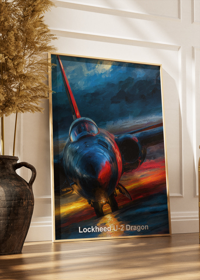 Lockheed U-2 Dragon Lady Poster & Canvas Print – Illustrated Military Aircraft Wall Art