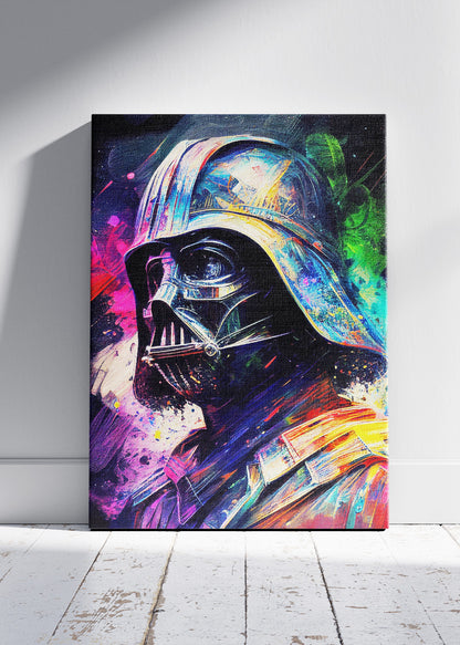 Darth Vader Dark Galactic Commander – Neon Pop Sci-Fi Canvas & Poster Print – AI PRINT LAB