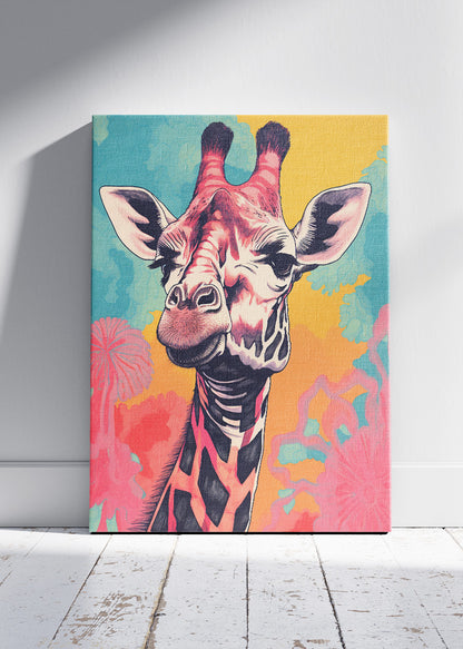 Colorful Giraffe Art Poster & Canvas Print – Vibrant Modern Animal Wall Decor
