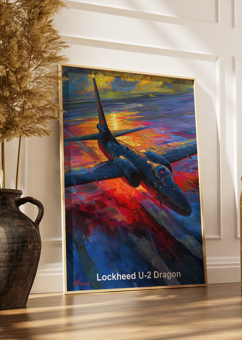 Lockheed U-2 Dragon Lady Poster & Canvas Print – Illustrated Military Aircraft Wall Art
