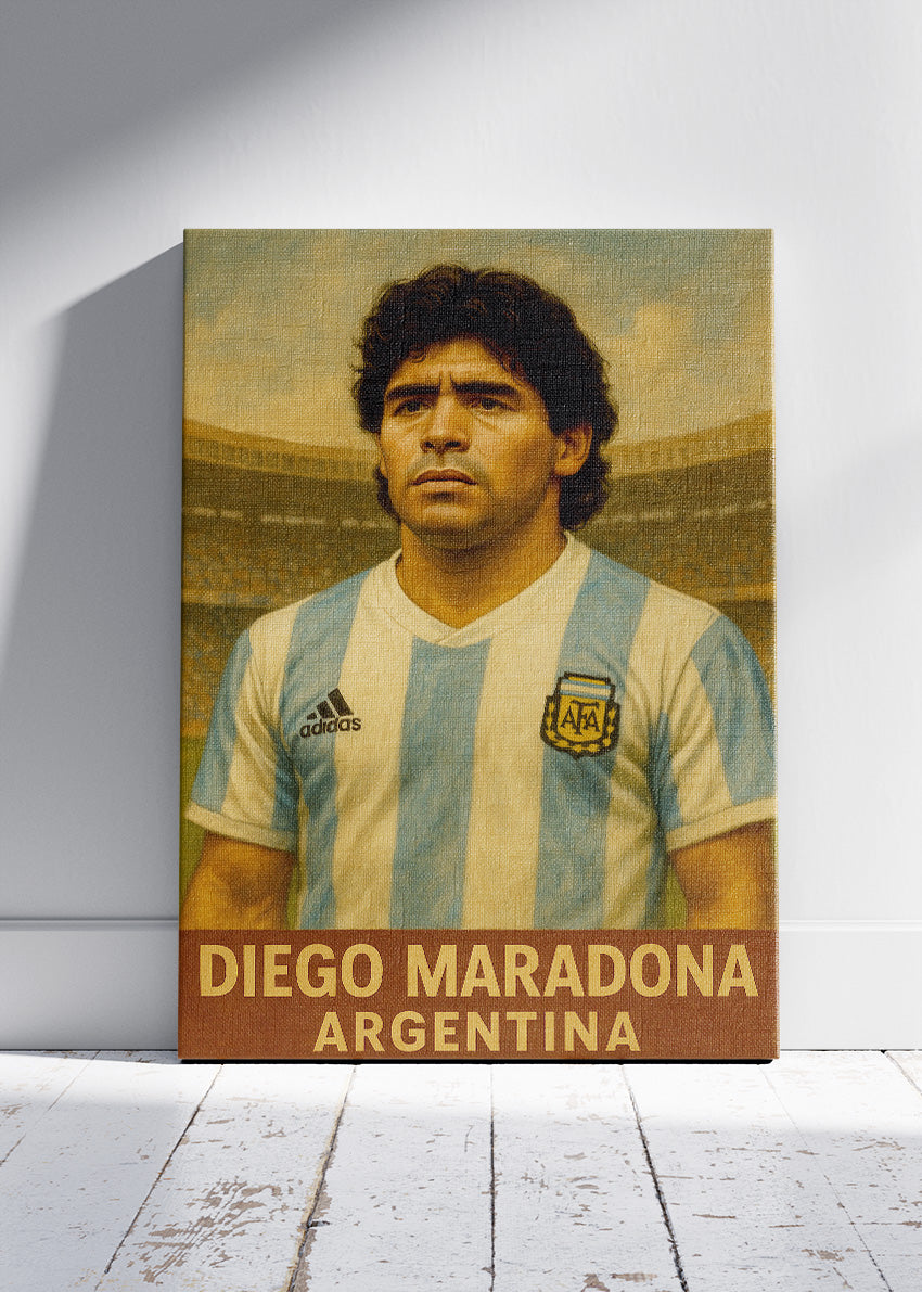 Diego Maradona Argentina Football Wall Art | Legendary World Cup Icon Poster & Canvas