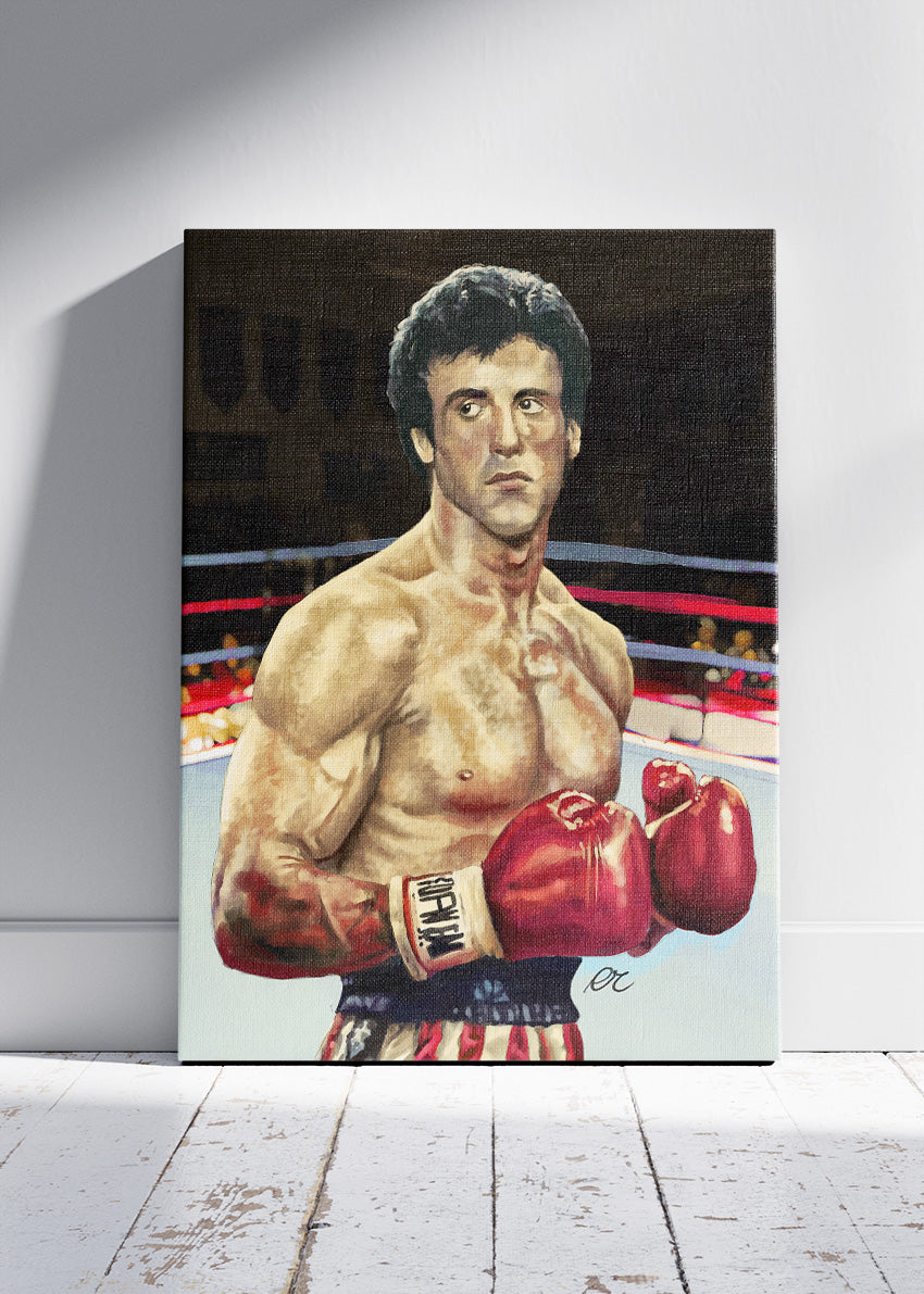 Rocky Balboa Boxing Legend Portrait Poster & Canvas Art Print – Iconic Fighter Wall Art