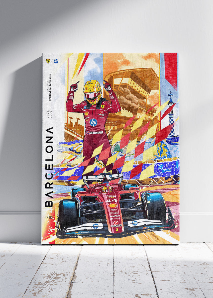Barcelona Formula One Victory Poster & Canvas | Spanish Grand Prix Motorsport Wall Art