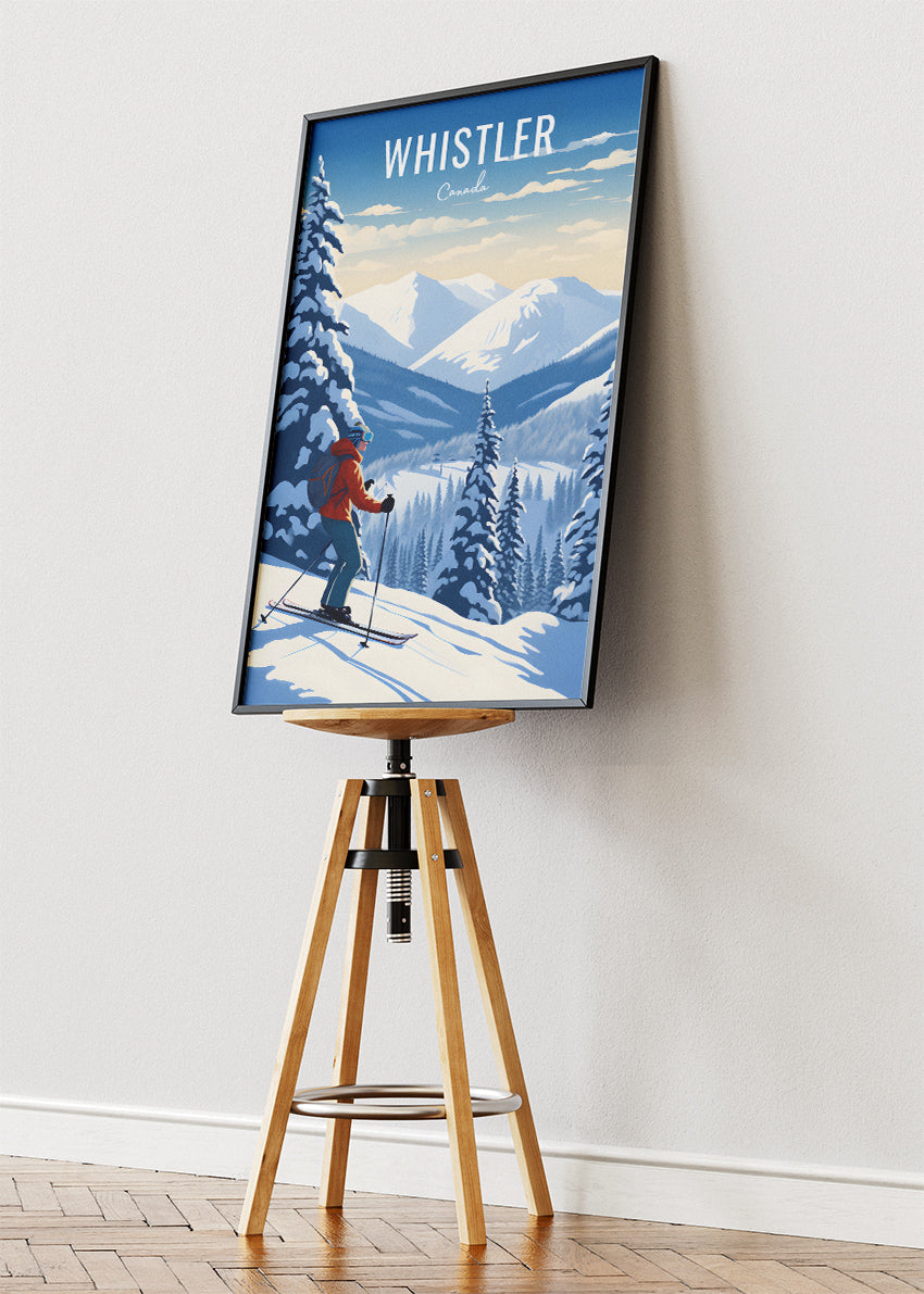 Whistler Canada Ski Resort Poster & Canvas Print – Winter Mountain Landscape Wall Art