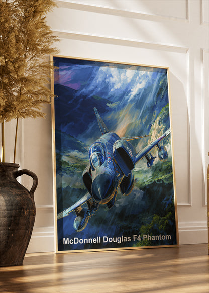 McDonnell Douglas F-4 Phantom Poster & Canvas Print – Illustrated Military Jet Wall Art