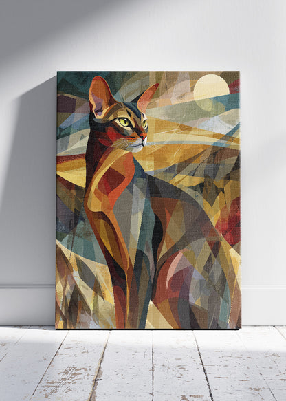 Abstract Geometric Cat Art Poster & Canvas Print – Modern Feline Wall Decor