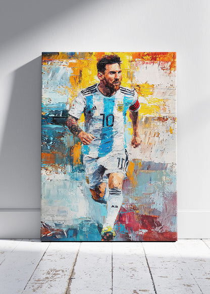 Lionel Messi Dynamic Action Wall Art | Expressive Football Art Poster & Canvas