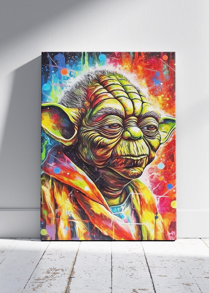 Yoda Neon Pop Art Portrait Canvas Print & Poster – AI PRINT LAB