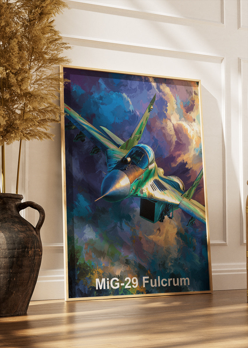 MiG-29 Fulcrum Poster & Canvas Print – Illustrated Fighter Jet Wall Art