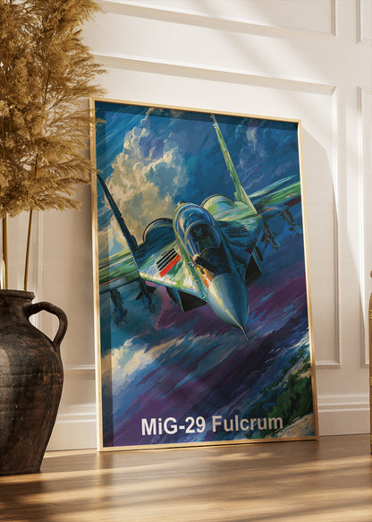 MiG-29 Fulcrum Poster & Canvas Print – Illustrated Fighter Jet Wall Art