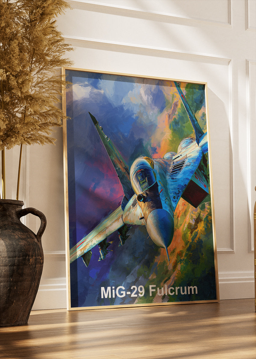 MiG-29 Fulcrum Poster & Canvas Print – Illustrated Fighter Jet Wall Art