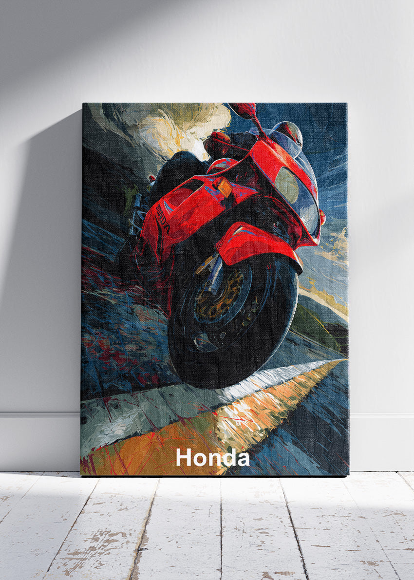 Honda Superbike Power Road Wall Art Poster & Canvas