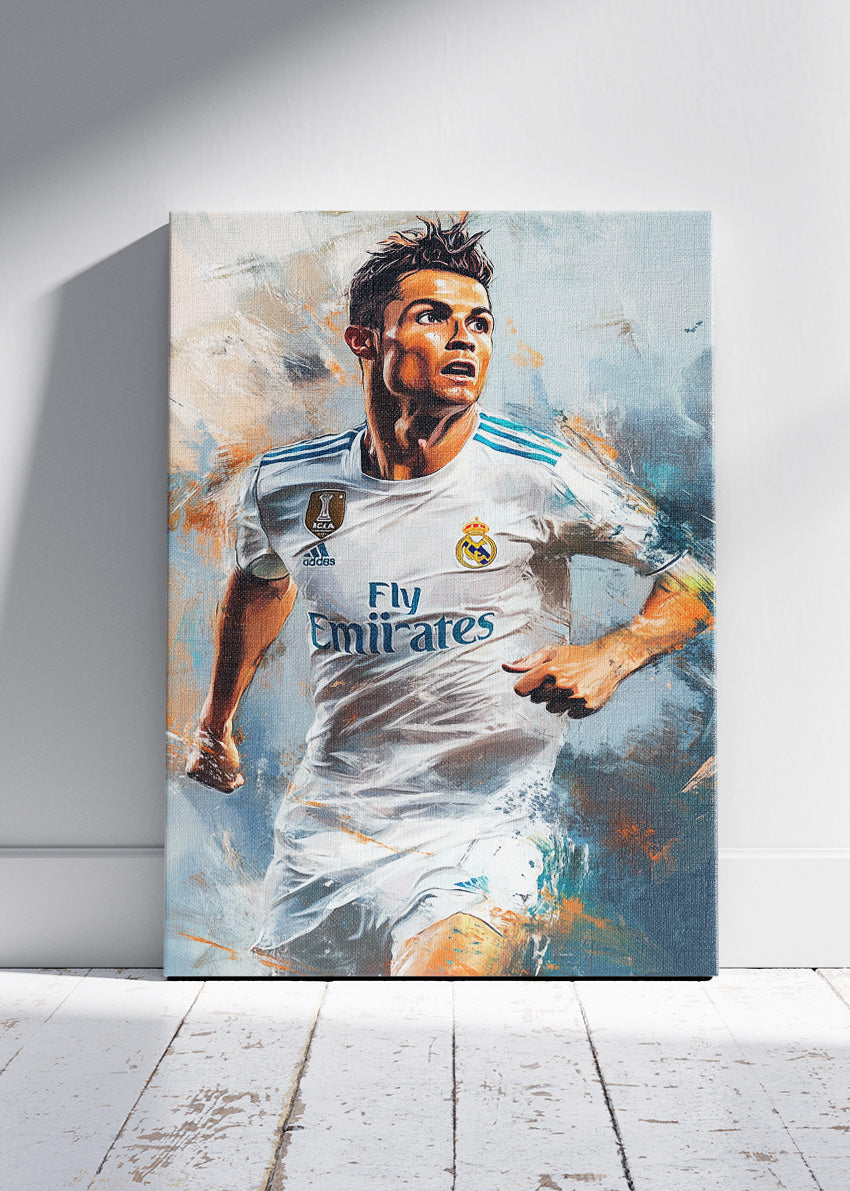 Real Madrid Football Legend Wall Art | Dynamic Action Sports Poster & Canvas