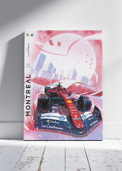 Montreal Formula 1 Race Poster Canvas Print – Ferrari F1 Car Wall Art – AI PRINT LAB