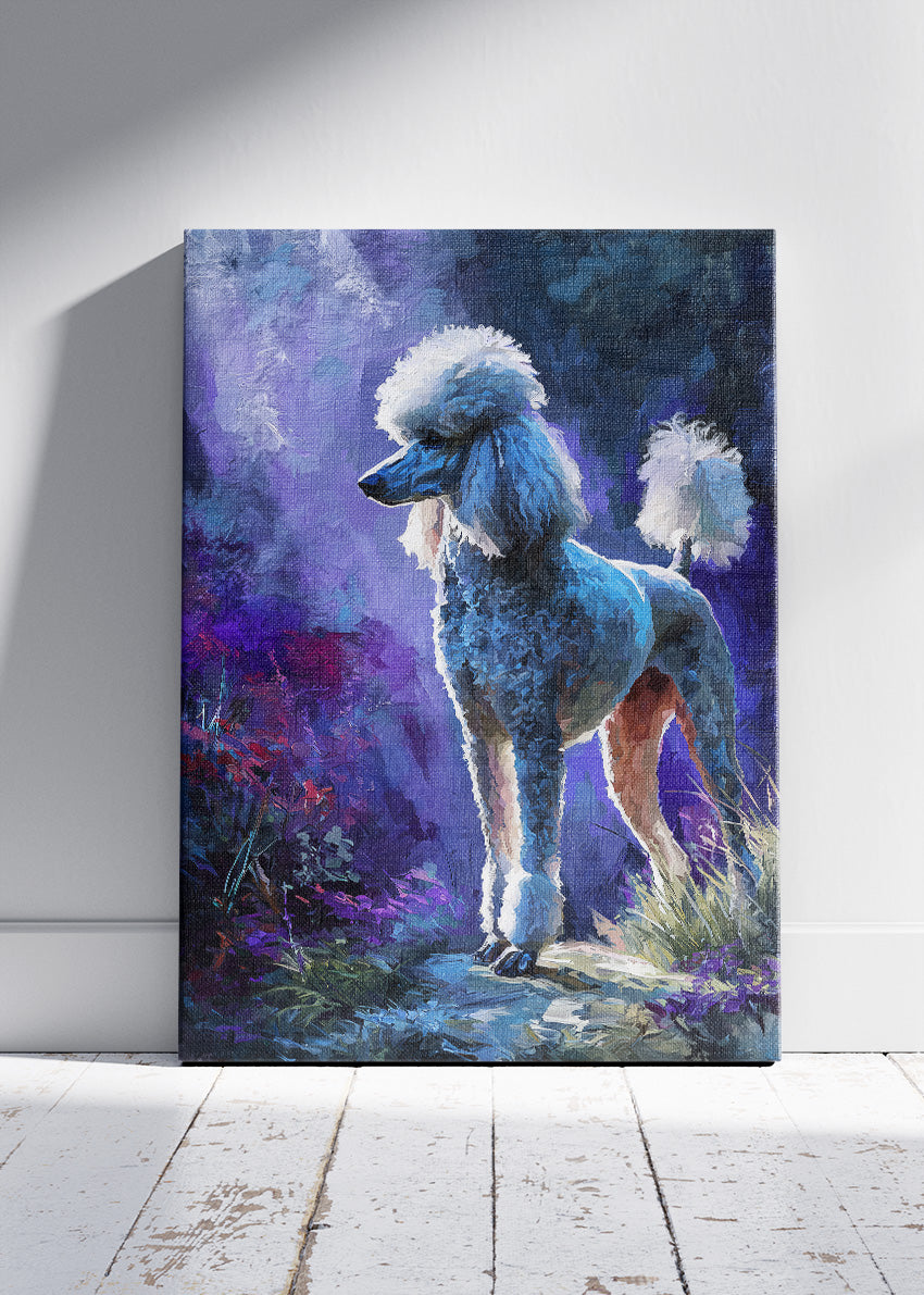 Poodle Poster & Canvas Print – Elegant Dog Portrait in Mystical Light