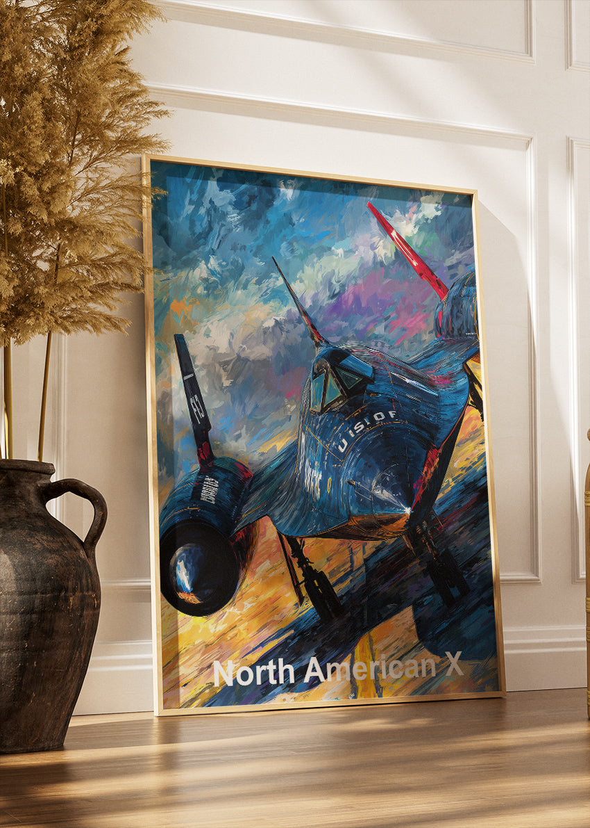 North American X-Series Aircraft Poster & Canvas Print – Illustrated Experimental Jet Wall Art