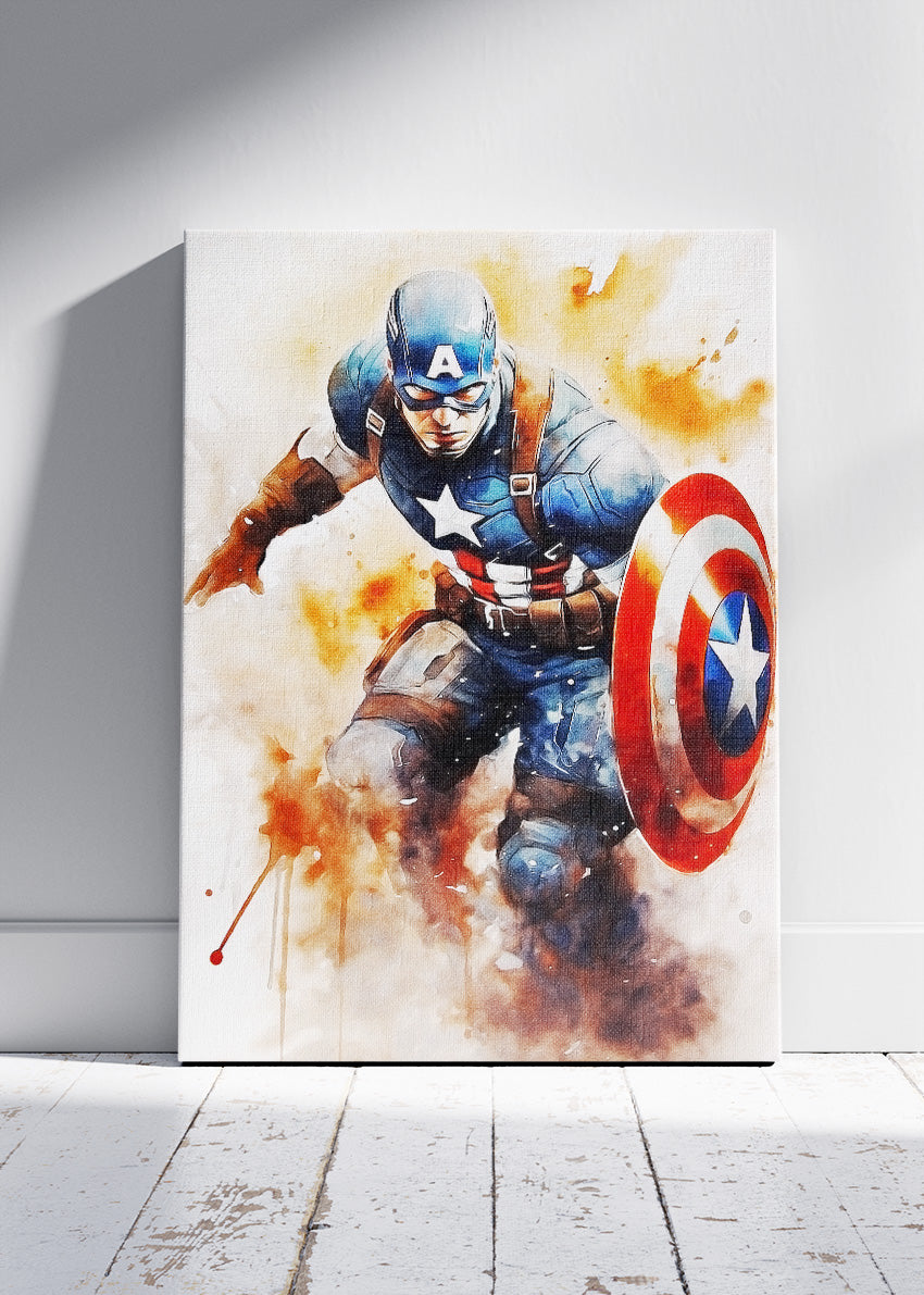 Shield Guardian Watercolor Portrait Canvas & Poster Print – AI PRINT LAB