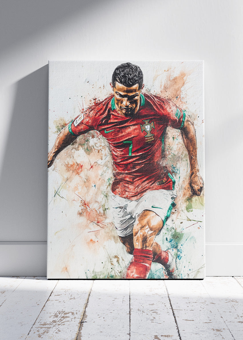 Cristiano Ronaldo Portugal National Team Wall Art | Dynamic Football Poster & Canvas