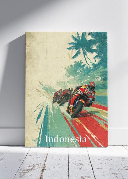 Indonesia Motorcycle Racing Motion Wall Art Poster & Canvas