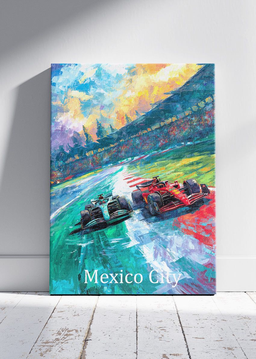 Mexico City Formula 1 Racing Canvas Print & Poster – AI PRINT LAB