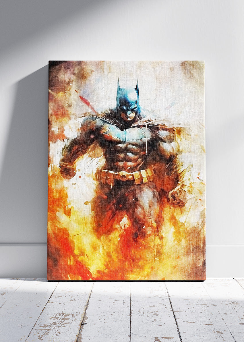 Dark Knight Inferno Portrait Canvas & Poster Print – AI PRINT LAB