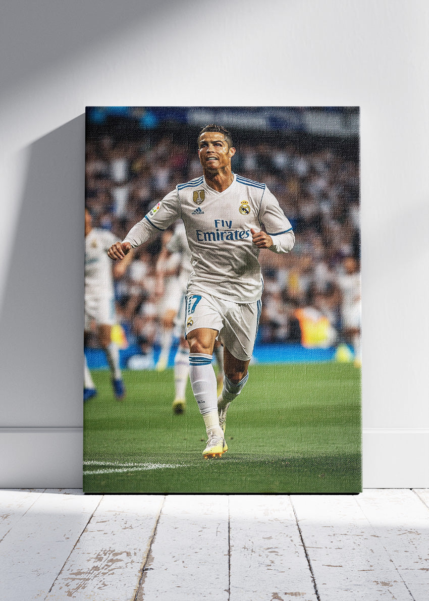 Cristiano Ronaldo Real Madrid Match Action Wall Art | Iconic Football Poster & Canvas