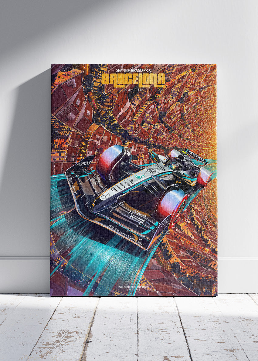 Barcelona Grand Prix Formula 1 Poster Canvas Print – F1 Racing Wall Art – AI PRINT LAB