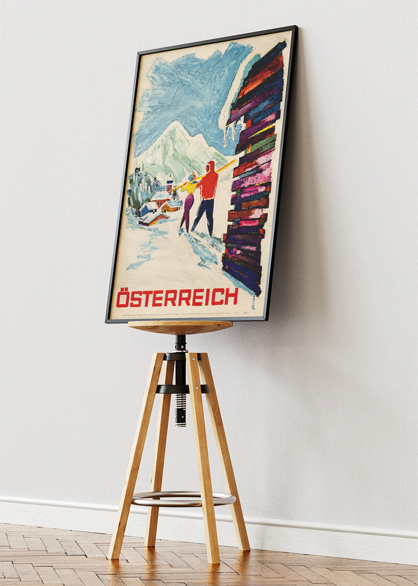 Österreich Vintage Ski Poster & Canvas Print – Retro Austrian Winter Sports Artwork