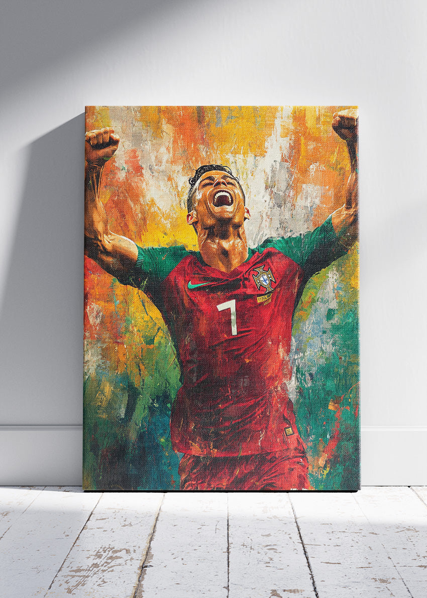 Cristiano Ronaldo Portugal Celebration Wall Art | Iconic Football Poster & Canvas