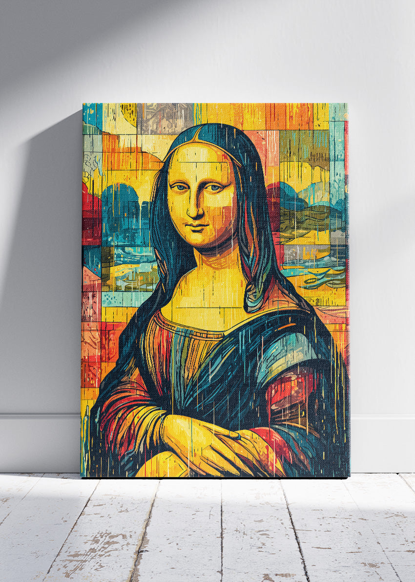 Modern Mona Lisa Wall Art – Colourful Abstract Renaissance Canvas Print & Contemporary Pop Art Poster for Living Room Decor UK