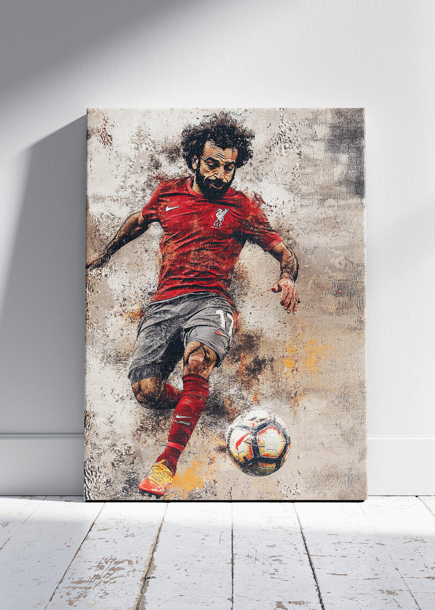Mohamed Salah Liverpool Action Wall Art | Iconic Football Poster & Canvas