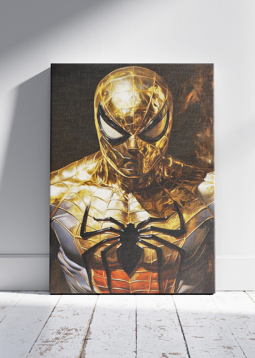 Gold Spider-Man Portrait Canvas & Poster Print – AI PRINT LAB