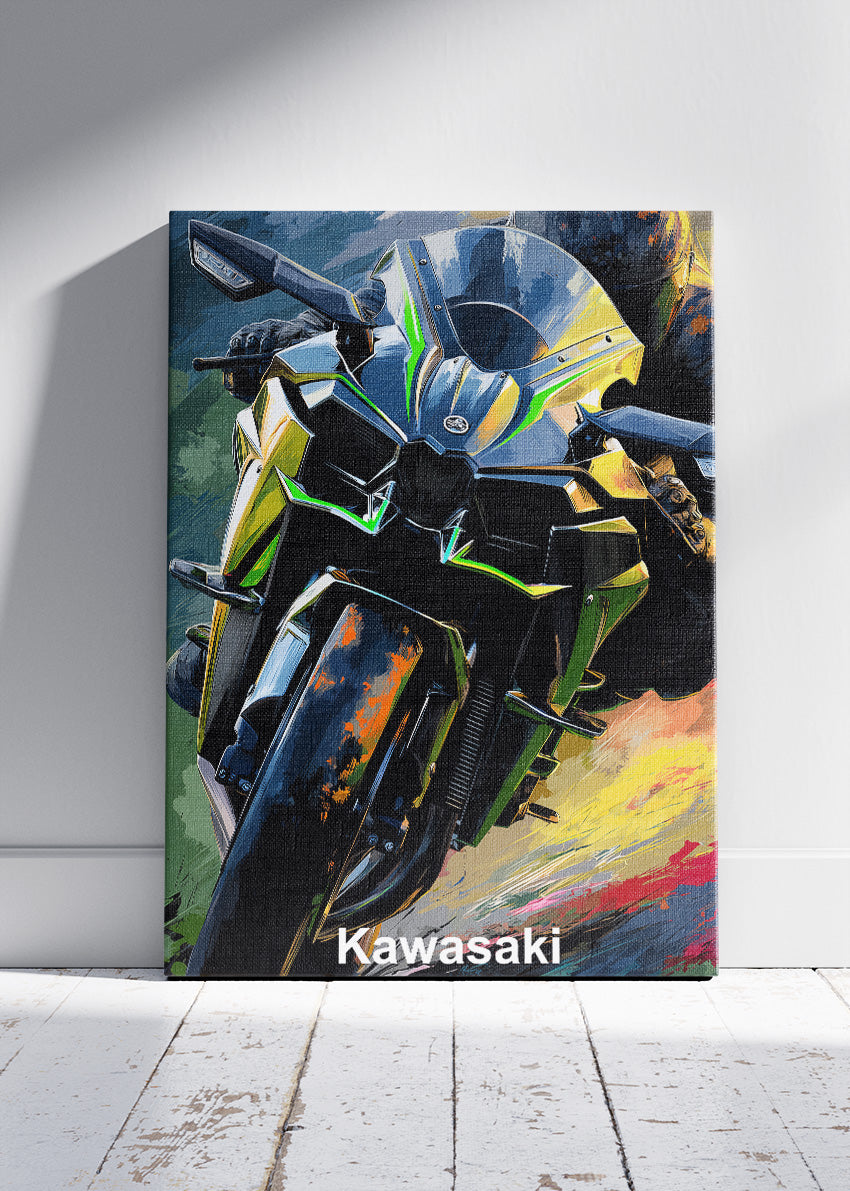 Kawasaki Superbike Power Wall Art Poster & Canvas