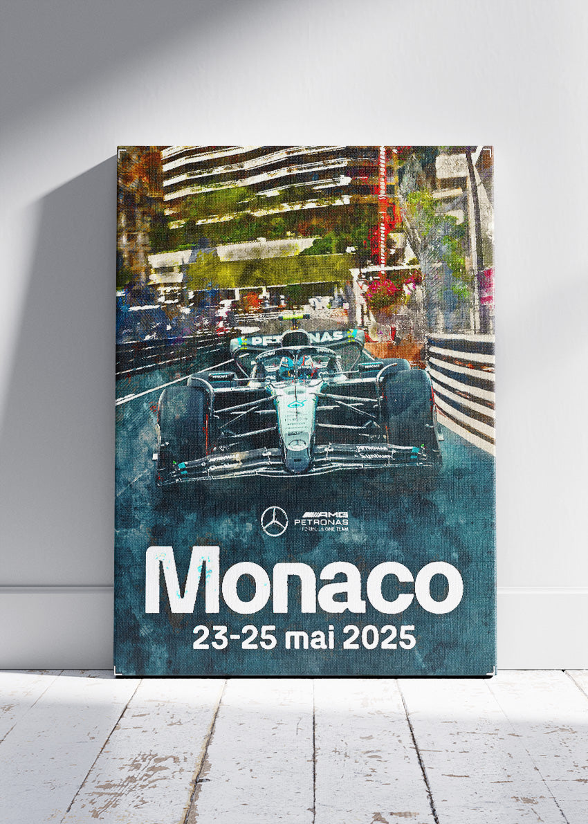Monaco Grand Prix Formula 1 Poster Canvas Print – F1 Street Circuit Wall Art – AI PRINT LAB