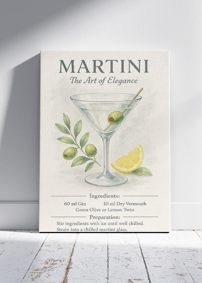 Martini – The Art of Elegance Poster & Canvas Print | Classic Cocktail Wall Art