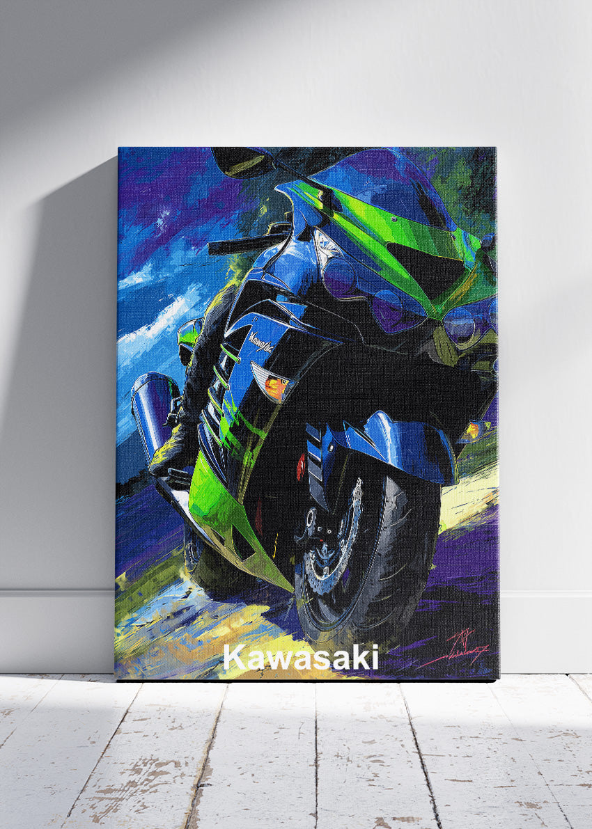 Kawasaki Superbike Speed Power Wall Art Poster & Canvas