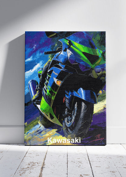 Kawasaki Superbike Speed Power Wall Art Poster & Canvas