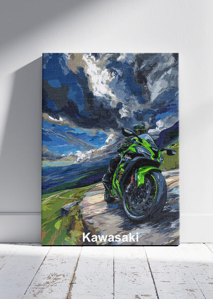 Kawasaki Ninja Storm Ride Superbike Wall Art Poster & Canvas