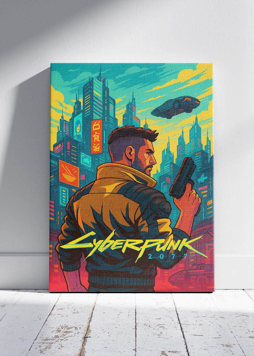 Cyberpunk 2077 Wall Art – Neon Futuristic Sci-Fi Action RPG Poster & Canvas
