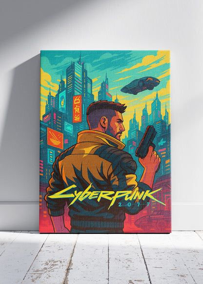 Cyberpunk 2077 Wall Art – Neon Futuristic Sci-Fi Action RPG Poster & Canvas
