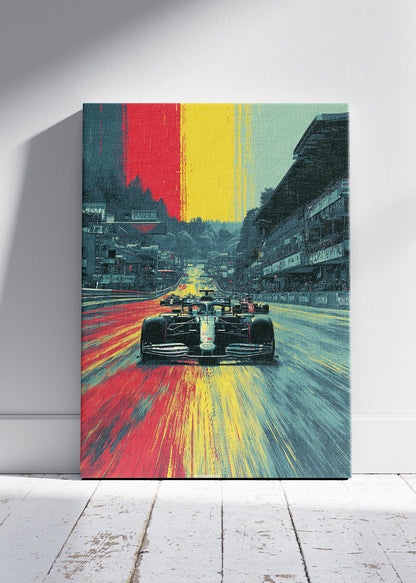 Formula 1 Speed Track Poster Canvas Print – Dynamic F1 Racing Wall Art – AI PRINT LAB