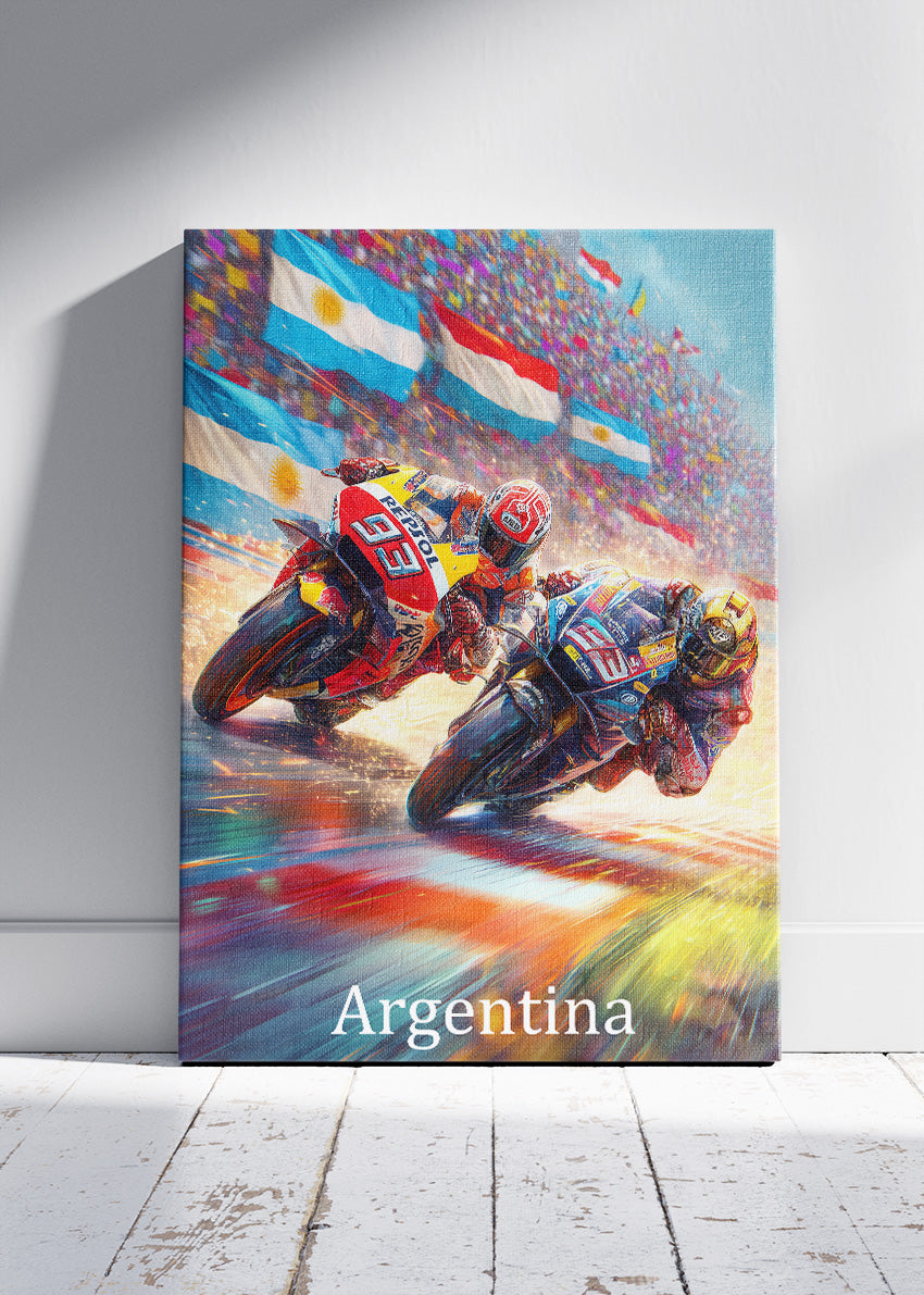 Argentina Grand Prix Motorcycle Racing Wall Art Poster & Canvas