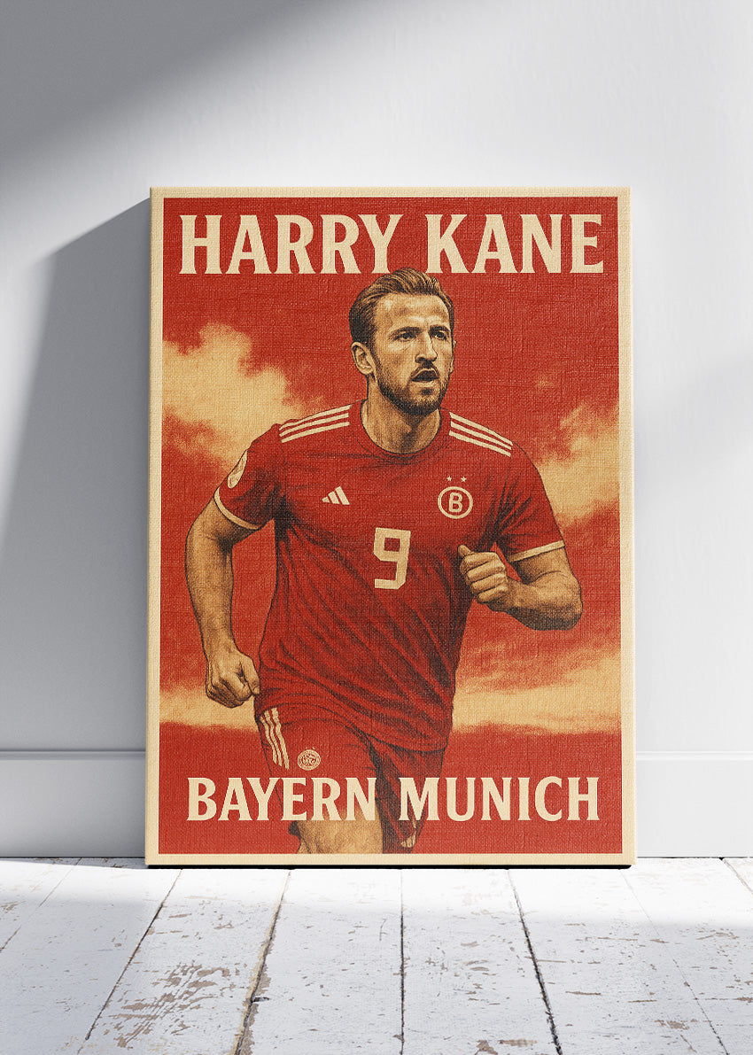 Harry Kane Bayern Munich Football Wall Art | Elite Goal Scorer Poster & Canvas