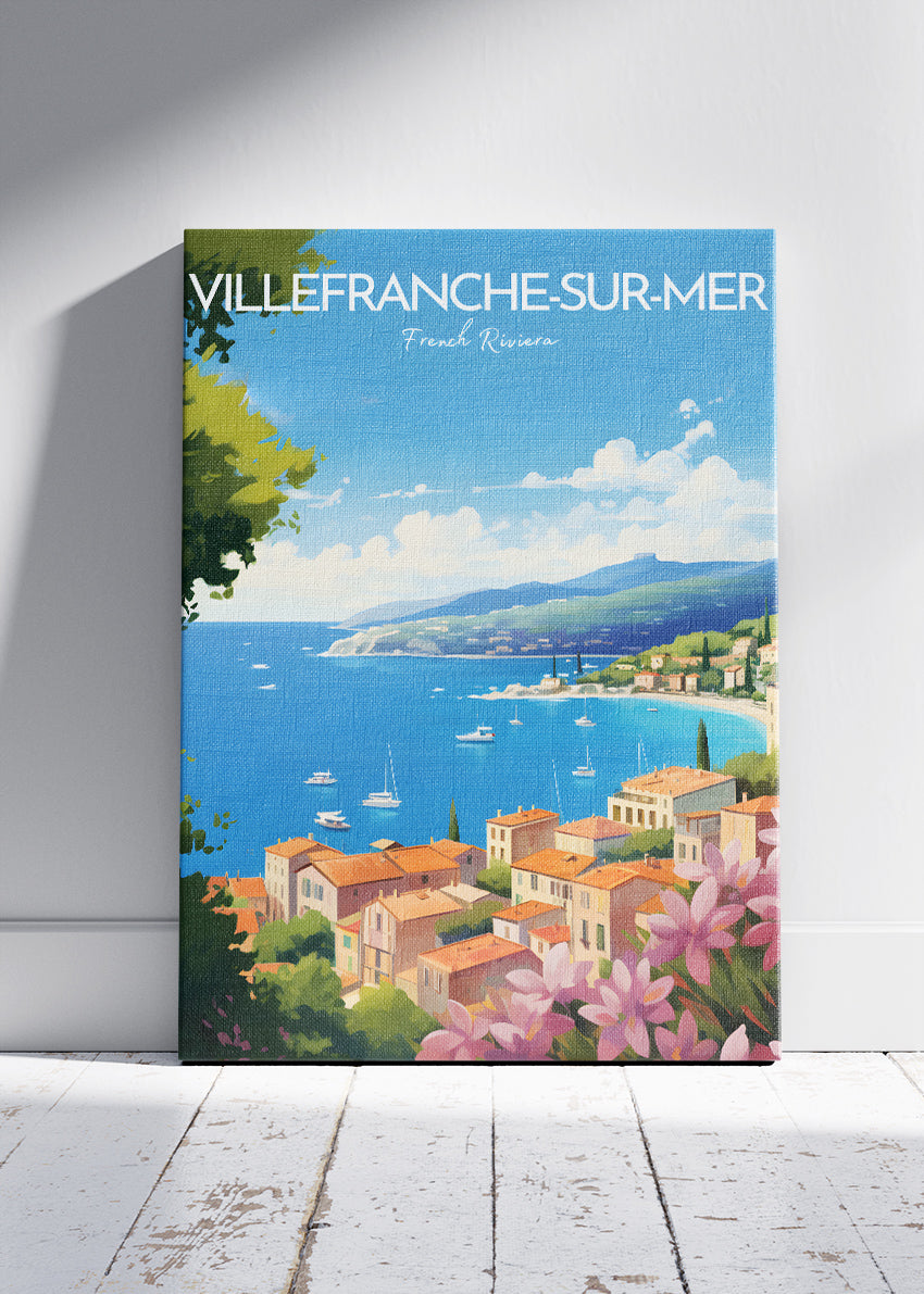 Villefranche-sur-Mer French Riviera Poster & Canvas Print – Vintage Coastal Art