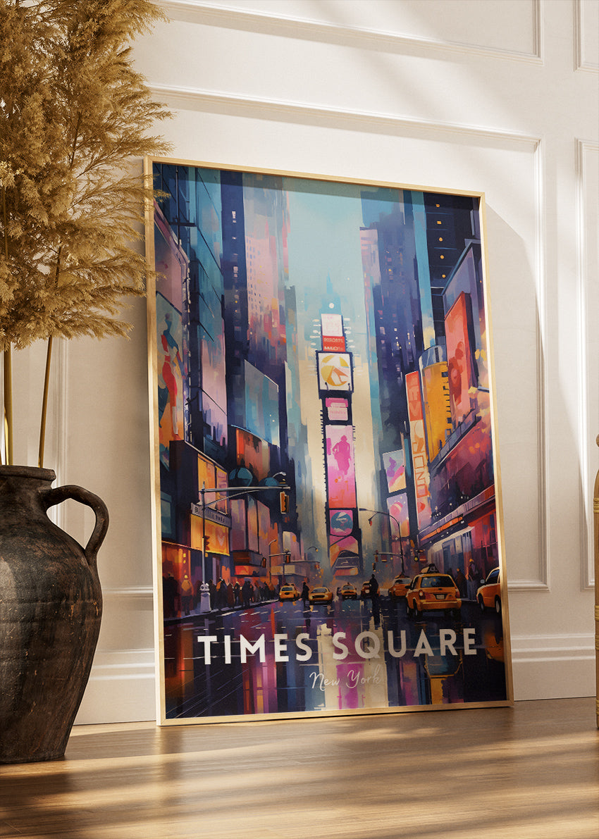 Times Square New York Poster & Canvas Print – Vibrant Cityscape Wall Art