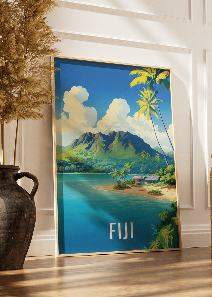 Fiji Tropical Paradise Poster & Canvas Print – Vintage Island Landscape Art