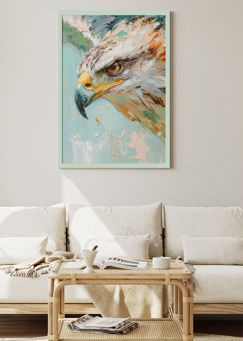 Eagle Head Wall Art Print & Canvas – Powerful Modern Bird of Prey Artwork
