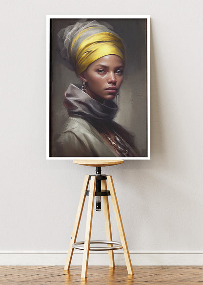Elegant African Queen Portrait Canvas & Poster Print – AI PRINT LAB