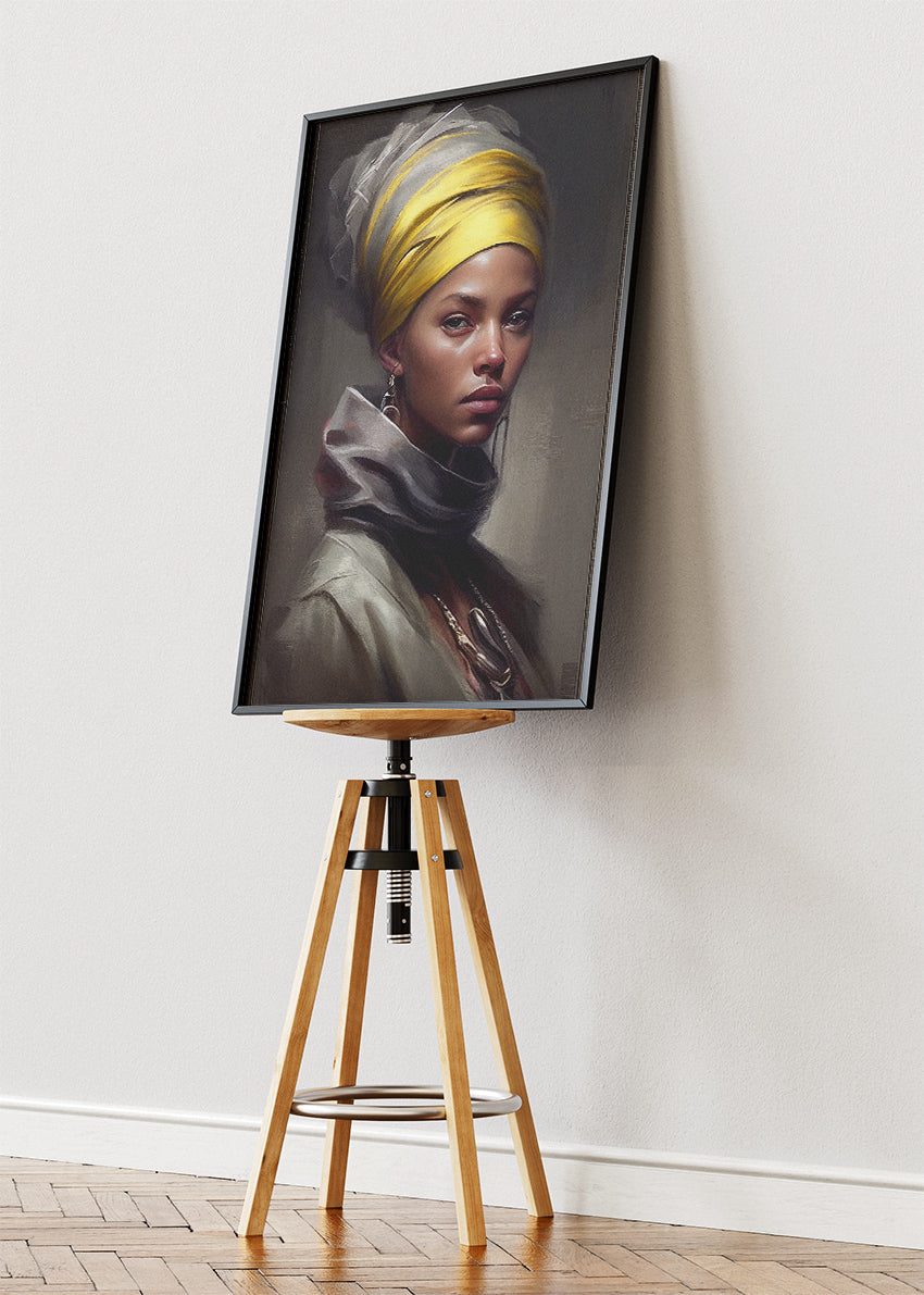 Elegant African Queen Portrait Canvas & Poster Print – AI PRINT LAB